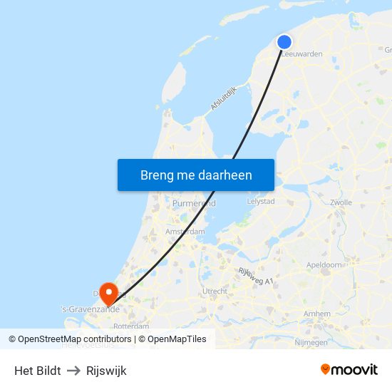 Het Bildt to Rijswijk map