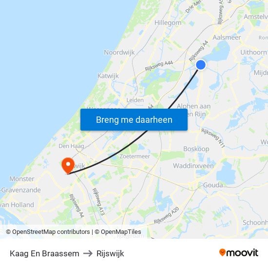 Kaag En Braassem to Rijswijk map