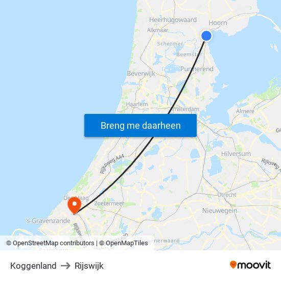 Koggenland to Rijswijk map