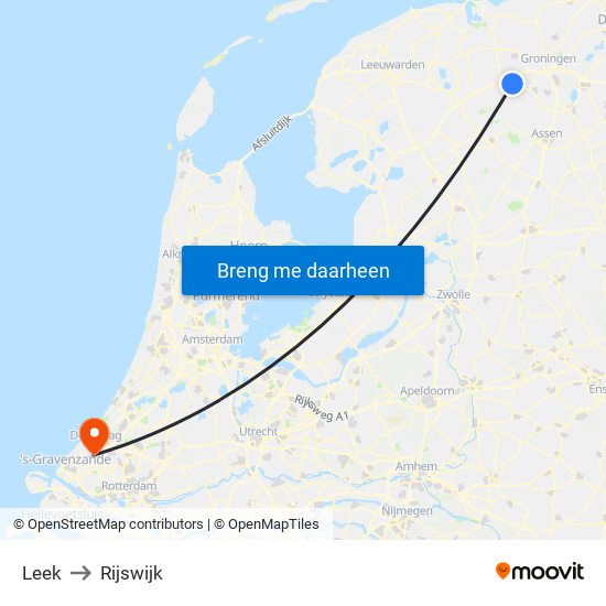 Leek to Rijswijk map