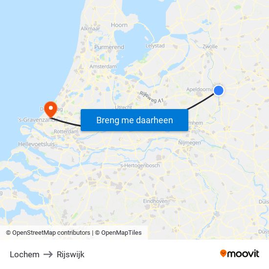 Lochem to Rijswijk map