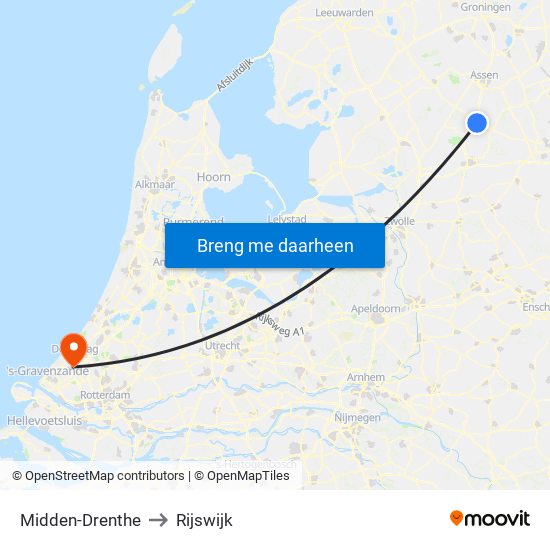 Midden-Drenthe to Rijswijk map