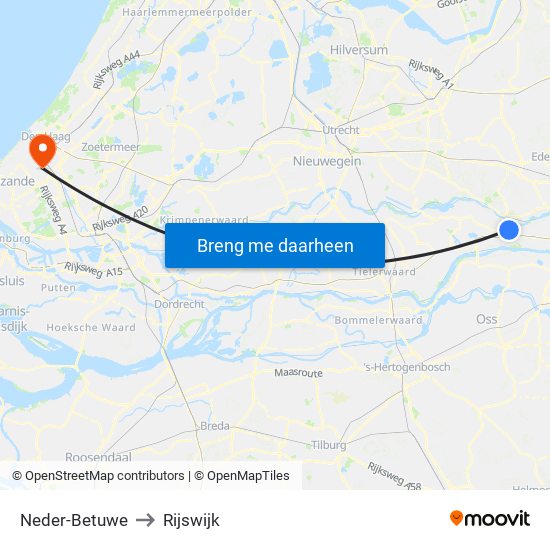 Neder-Betuwe to Rijswijk map