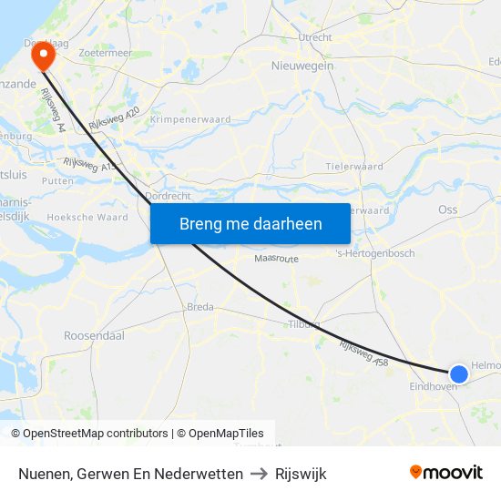 Nuenen, Gerwen En Nederwetten to Rijswijk map