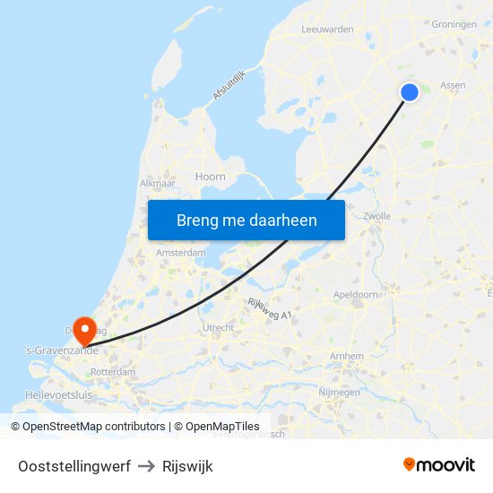 Ooststellingwerf to Rijswijk map