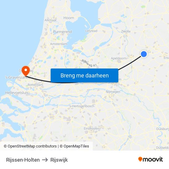 Rijssen-Holten to Rijswijk map