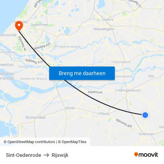 Sint-Oedenrode to Rijswijk map