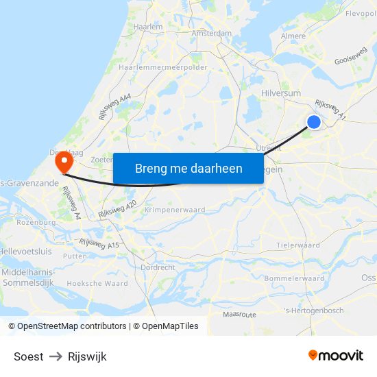 Soest to Rijswijk map