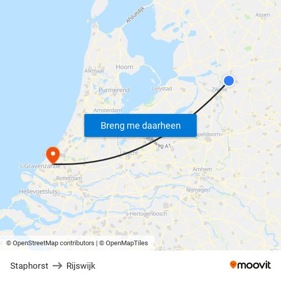 Staphorst to Rijswijk map