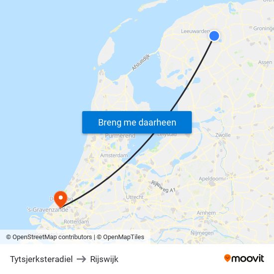 Tytsjerksteradiel to Rijswijk map