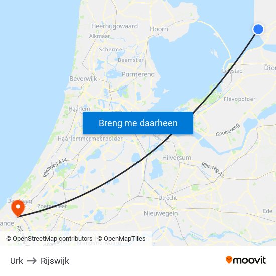 Urk to Rijswijk map