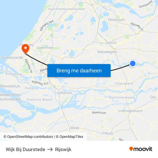 Wijk Bij Duurstede to Rijswijk map