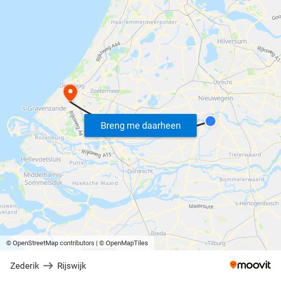 Zederik to Rijswijk map