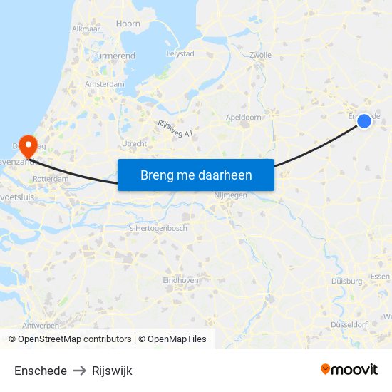 Enschede to Rijswijk map