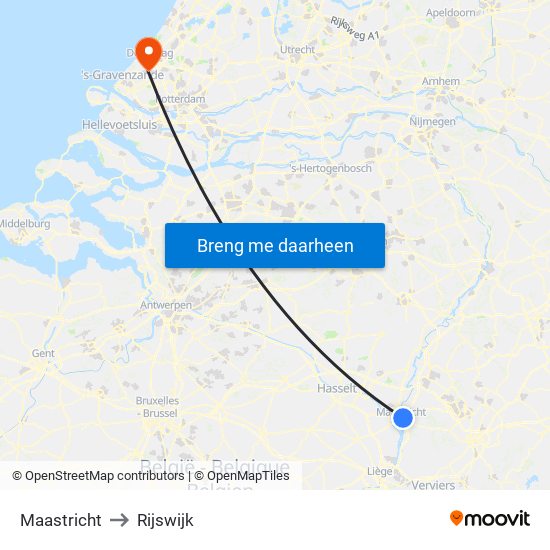 Maastricht to Rijswijk map