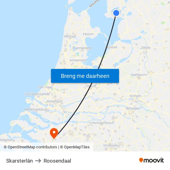 Skarsterlân to Roosendaal map