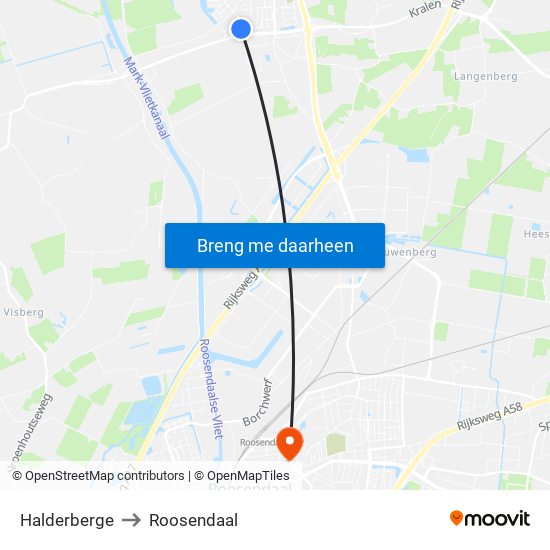 Halderberge to Roosendaal map