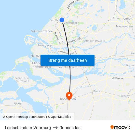 Leidschendam-Voorburg to Roosendaal map