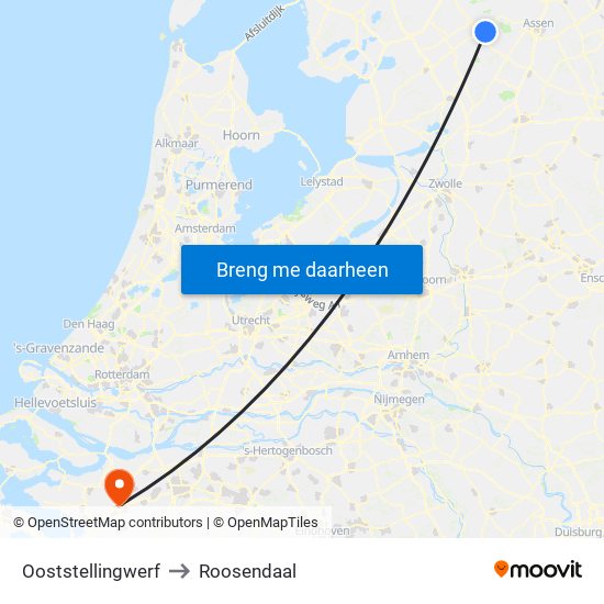 Ooststellingwerf to Roosendaal map