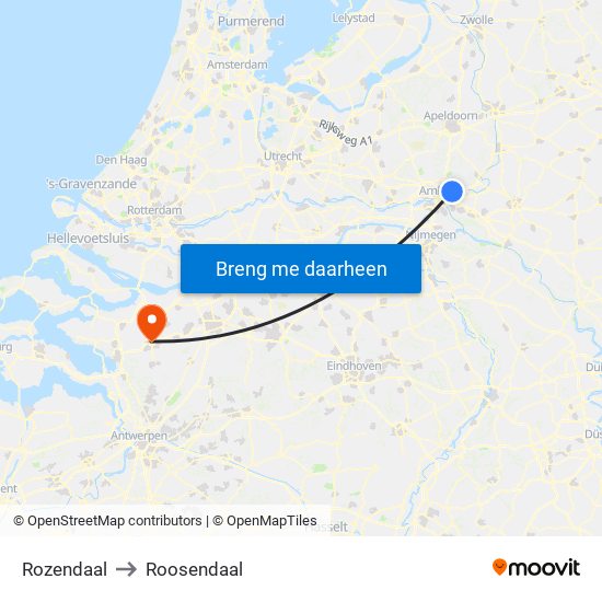 Rozendaal to Roosendaal map