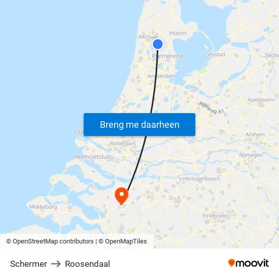 Schermer to Roosendaal map