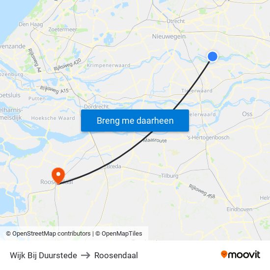 Wijk Bij Duurstede to Roosendaal map