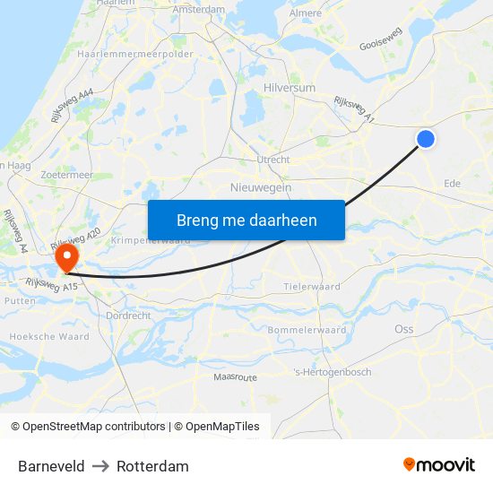 Barneveld to Rotterdam map