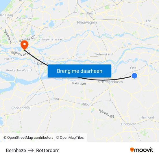 Bernheze to Rotterdam map