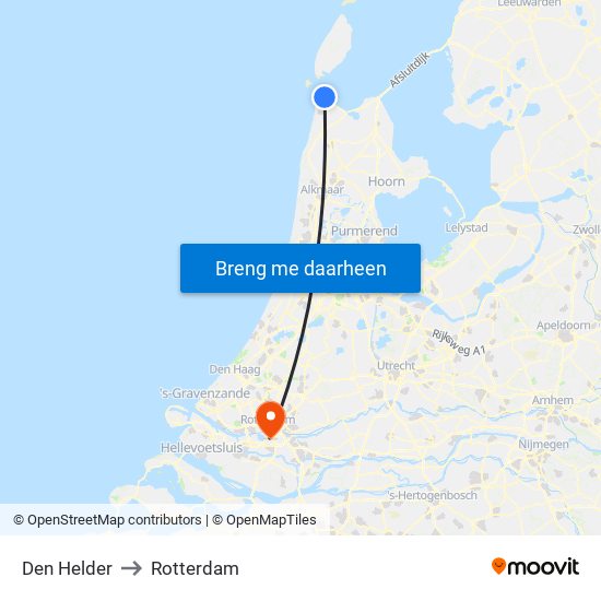 Den Helder to Rotterdam map