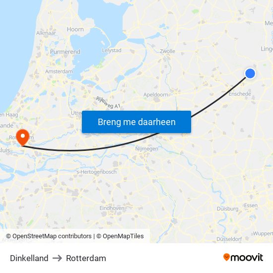Dinkelland to Rotterdam map