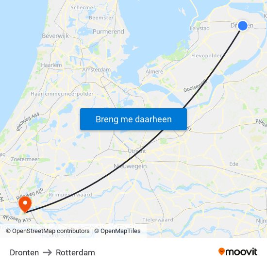 Dronten to Rotterdam map