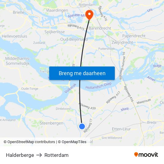 Halderberge to Rotterdam map
