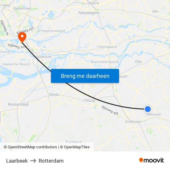 Laarbeek to Rotterdam map