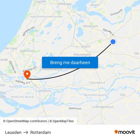 Leusden to Rotterdam map
