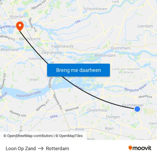 Loon Op Zand to Rotterdam map