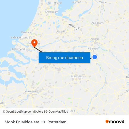 Mook En Middelaar to Rotterdam map