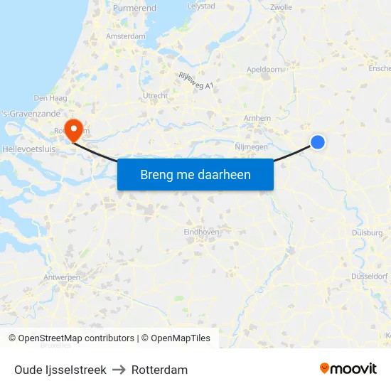 Oude Ijsselstreek to Rotterdam map