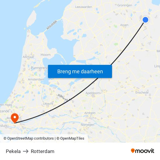 Pekela to Rotterdam map