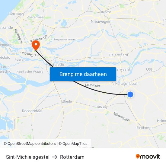 Sint-Michielsgestel to Rotterdam map
