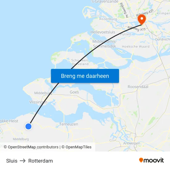Sluis to Rotterdam map