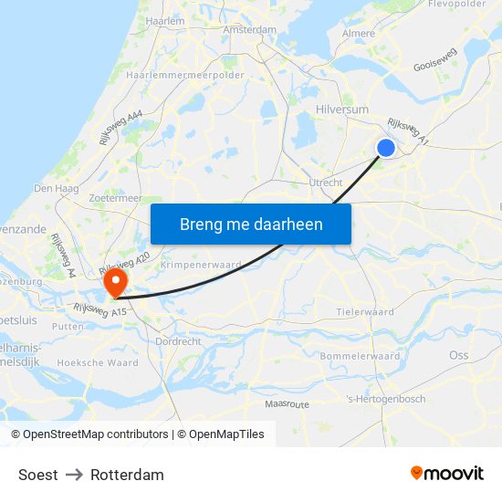 Soest to Rotterdam map
