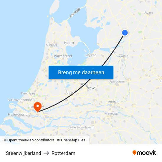 Steenwijkerland to Rotterdam map