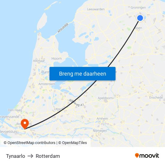 Tynaarlo to Rotterdam map