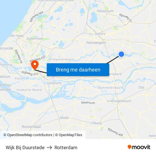 Wijk Bij Duurstede to Rotterdam map