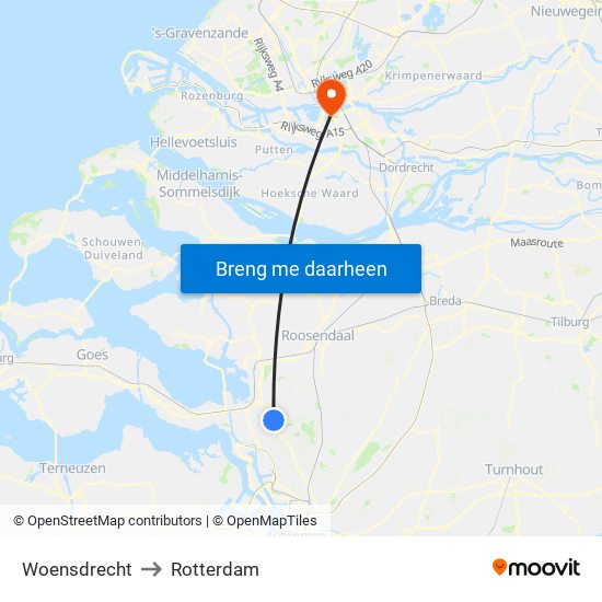 Woensdrecht to Rotterdam map