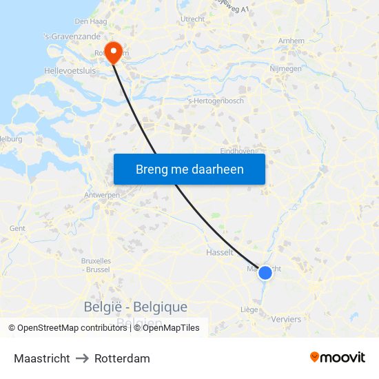 Maastricht to Rotterdam map