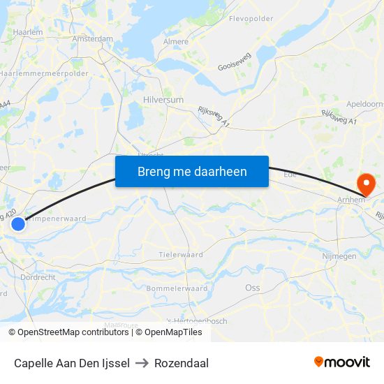 Capelle Aan Den Ijssel to Rozendaal map