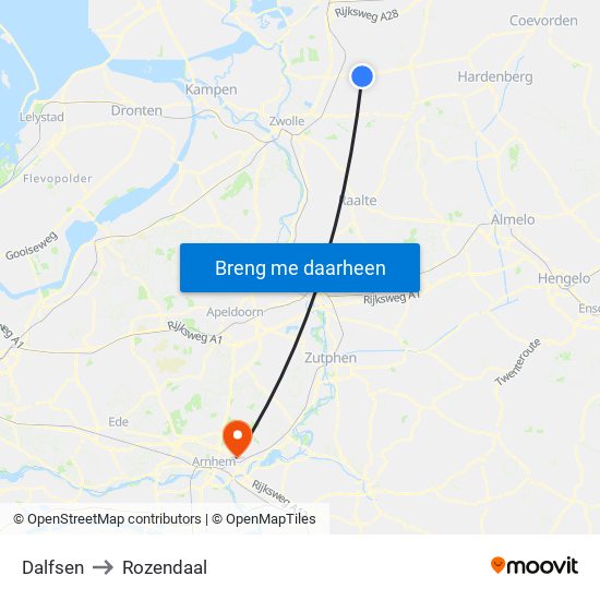 Dalfsen to Rozendaal map