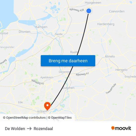 De Wolden to Rozendaal map