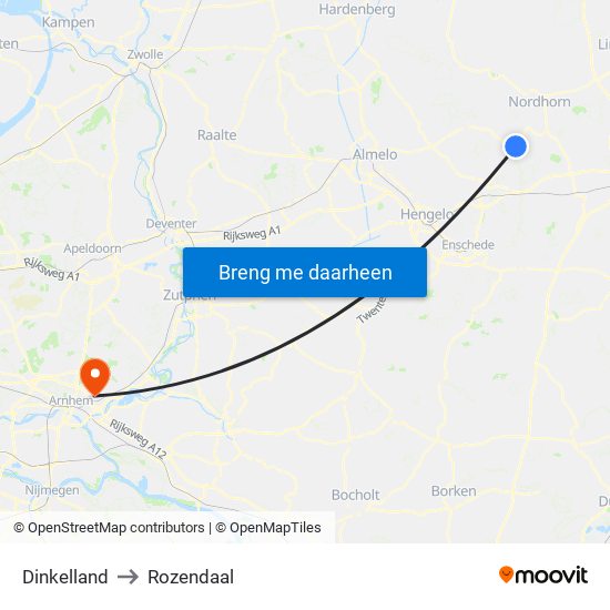 Dinkelland to Rozendaal map